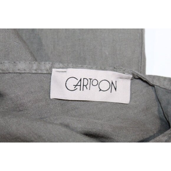 Cartoon Germany Women's Linen Dress Tie Neck Pullover Sleeveless Midi Khaki M - Picture 3 of 7